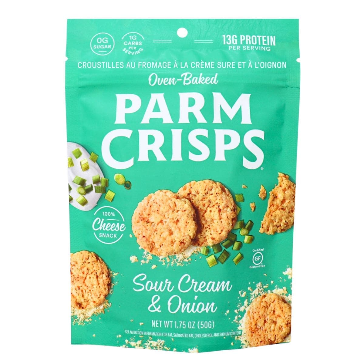 ParmCrisps Sour Cream &amp; Onion Cheese Crisps, 50g