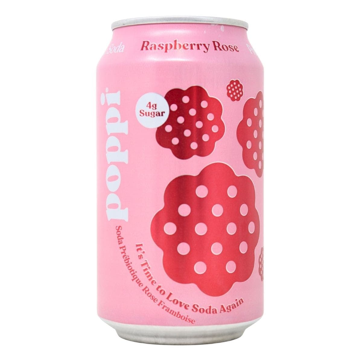 Poppi Prebiotic Soda Raspberry Rose, 355ml