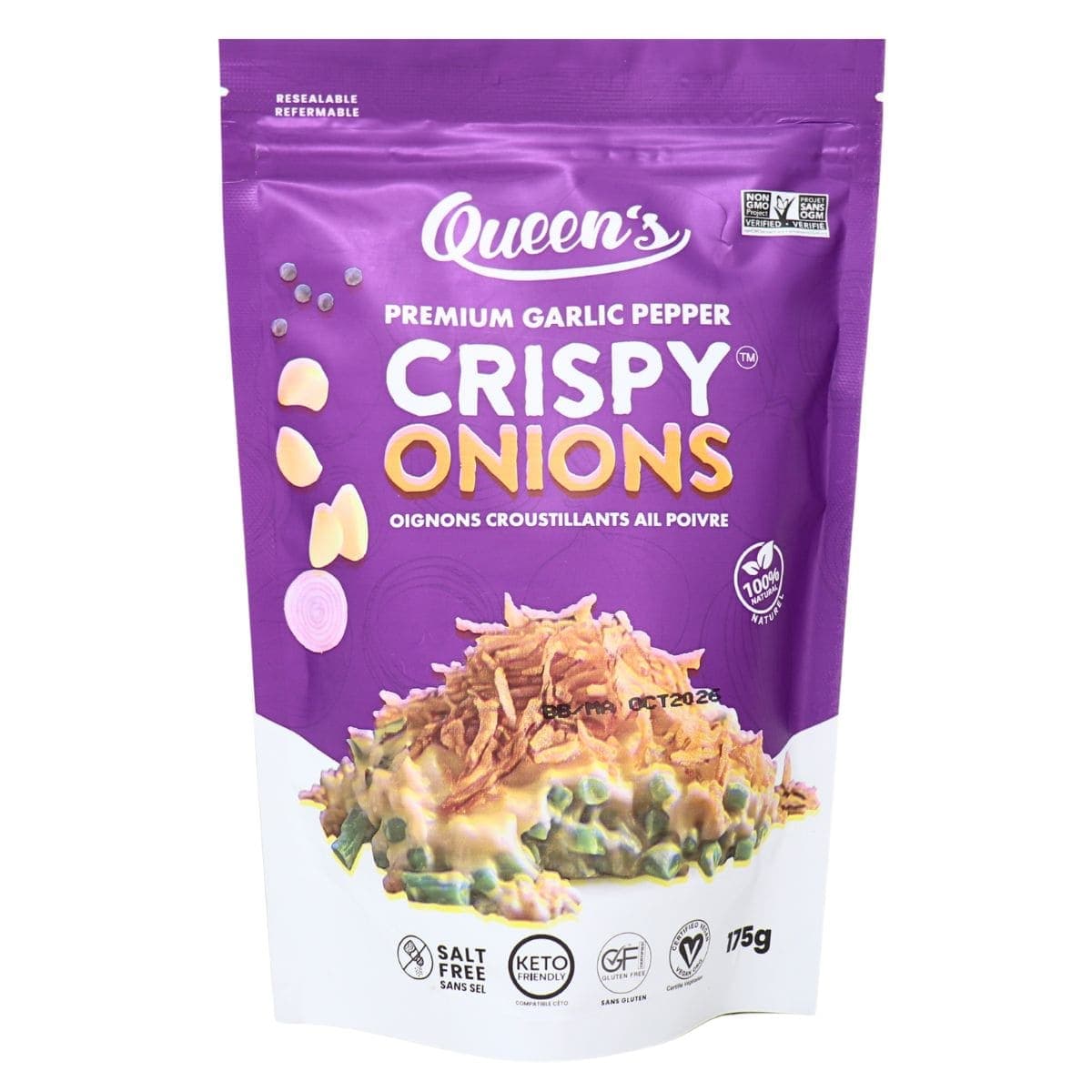 Queen’s Premium Gluten-Free Crispy Onions Garlic Pepper, 175g