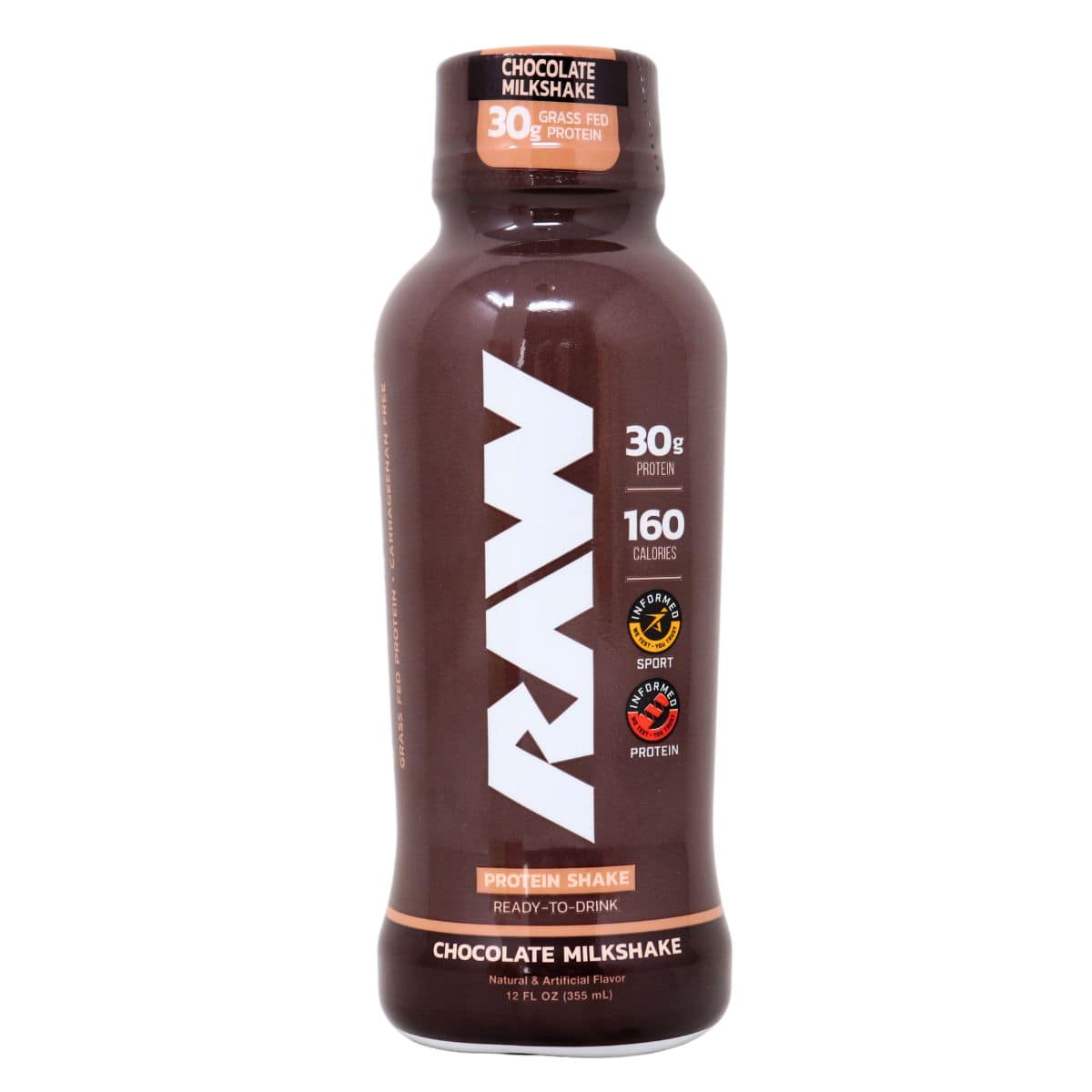 RAW Grass-Fed Protein Shake Chocolate Milkshake, 355mL