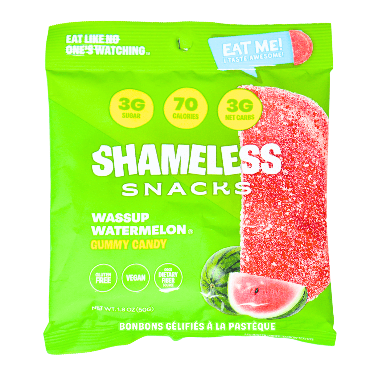 Shameless Snacks Low-Sugar Gummy Candy Wassup Watermelon, 50g