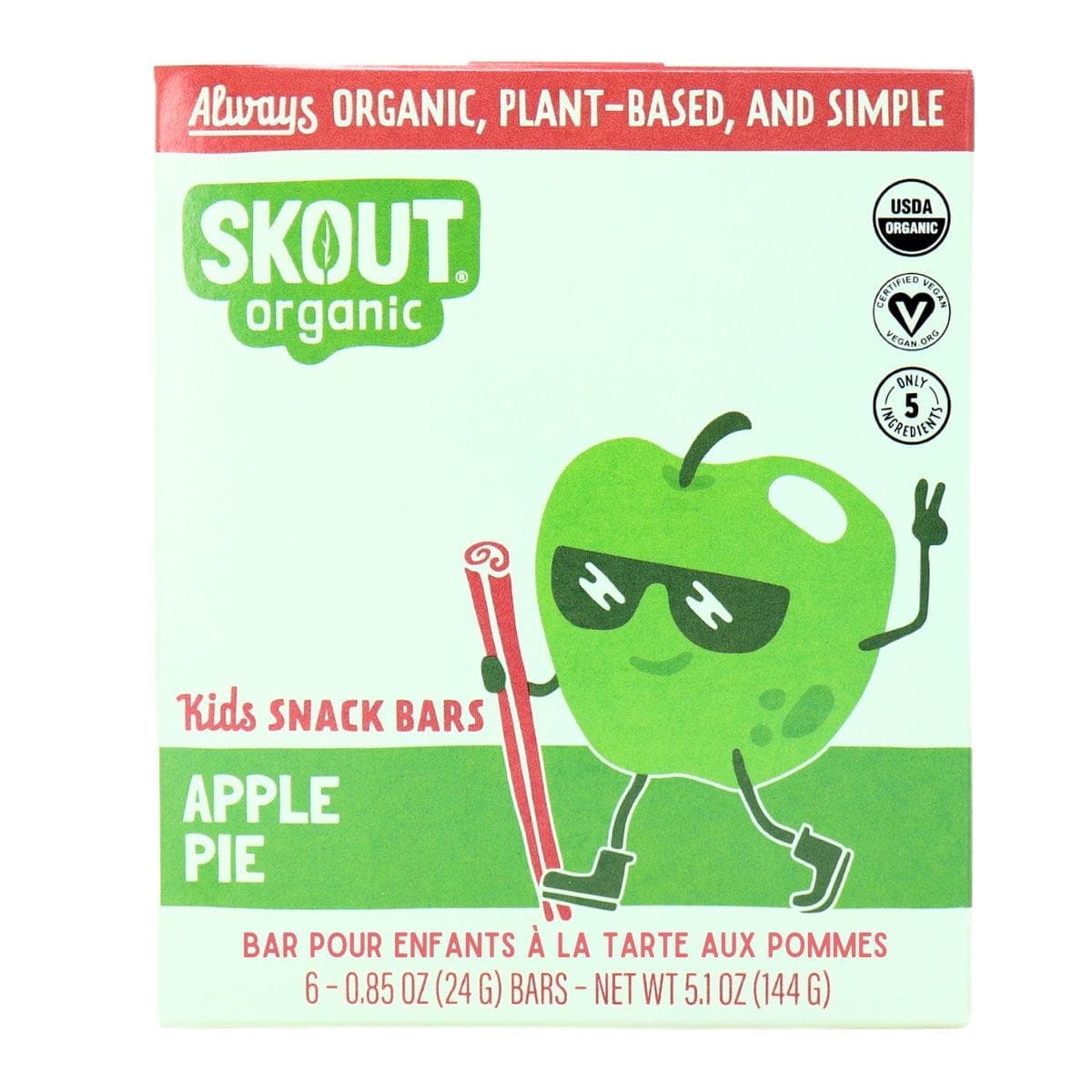 Skout Organic Kids Snack Bars Apple Pie, 6 Bars