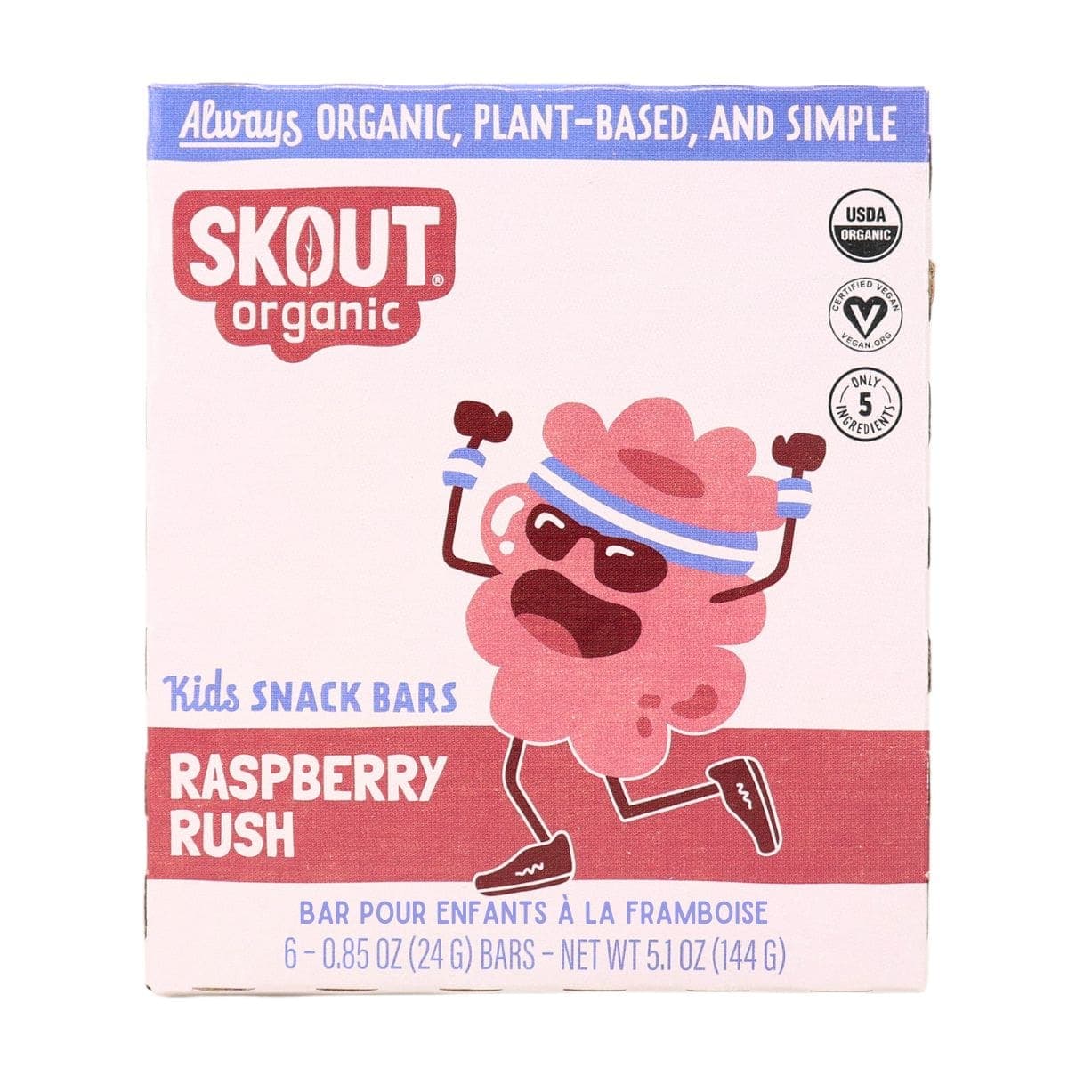 Skout Organic Kids Snack Bars Raspberry Rush, 6 Bars