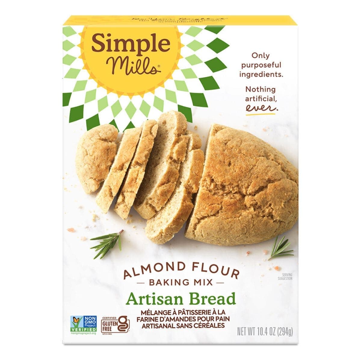 Simple Mills Grain-Free Almond Flour Baking Mix Artisan Bread, 294g