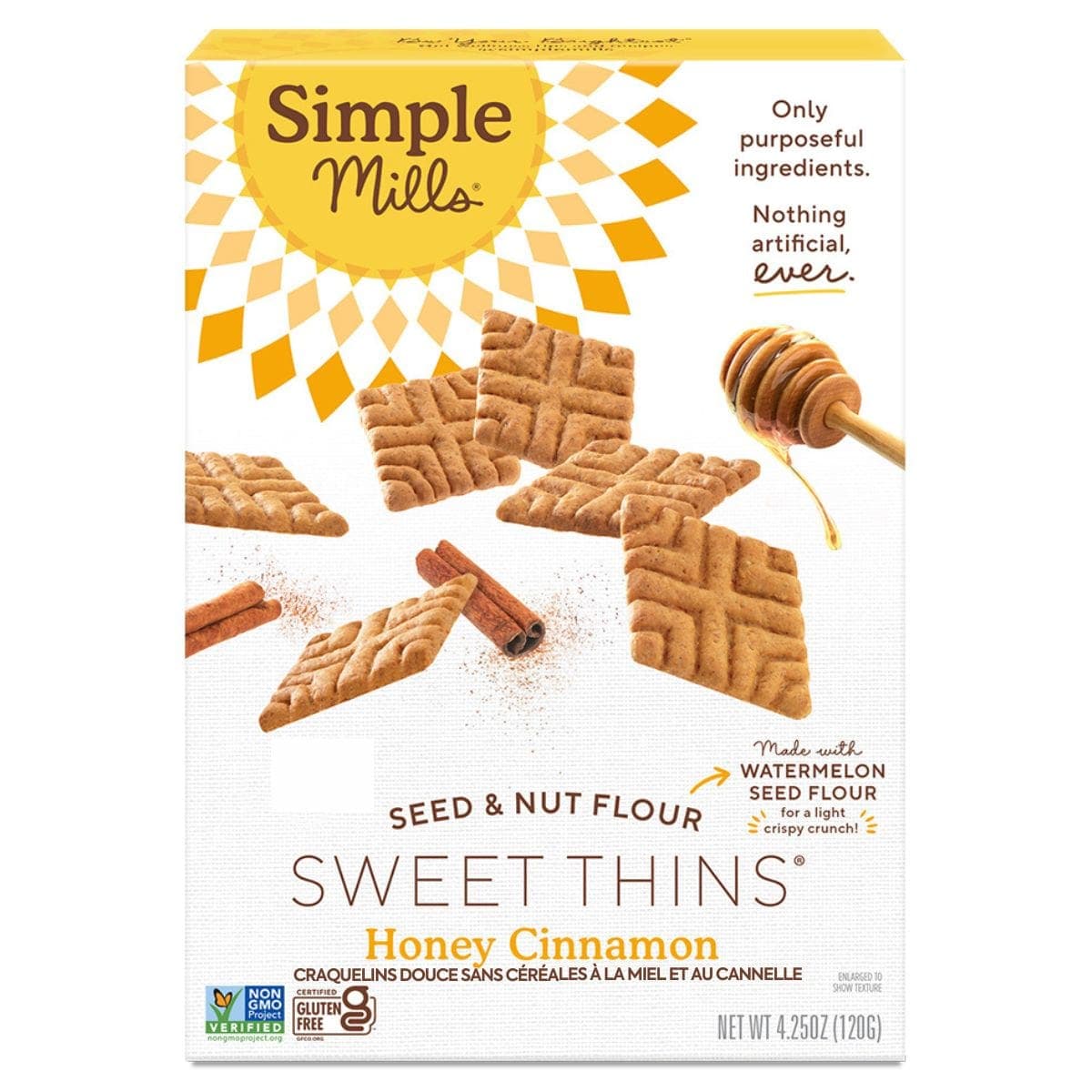 Simple Mills Grain Free Sweet Thins Honey Cinnamon, 120g
