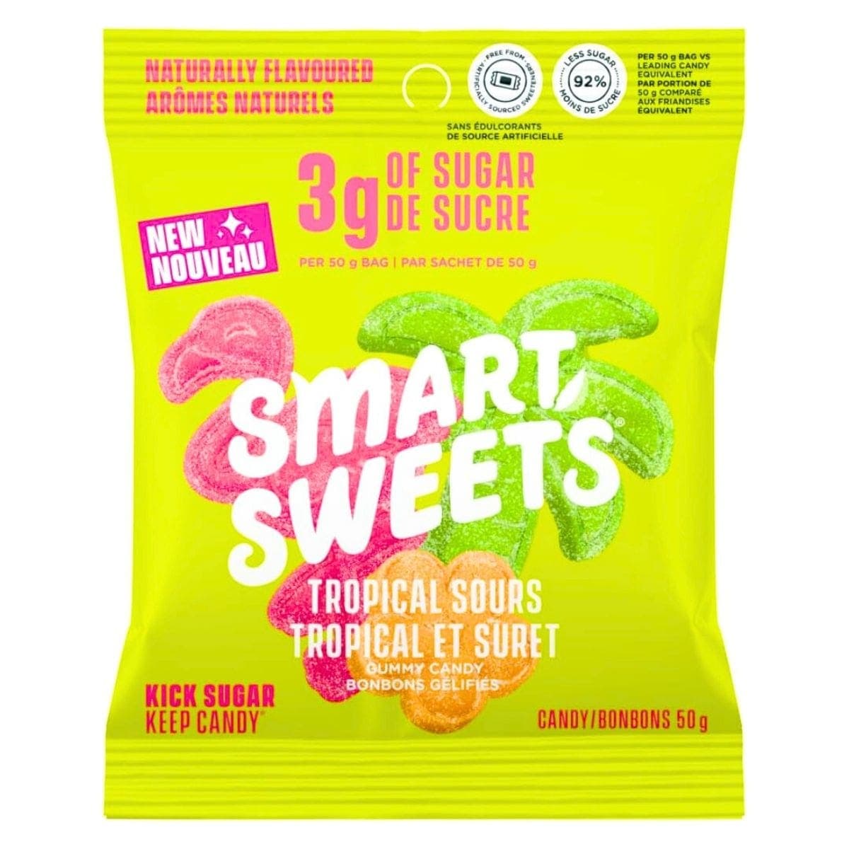 SmartSweets Low Sugar Tropical Sour Gummy, 50g