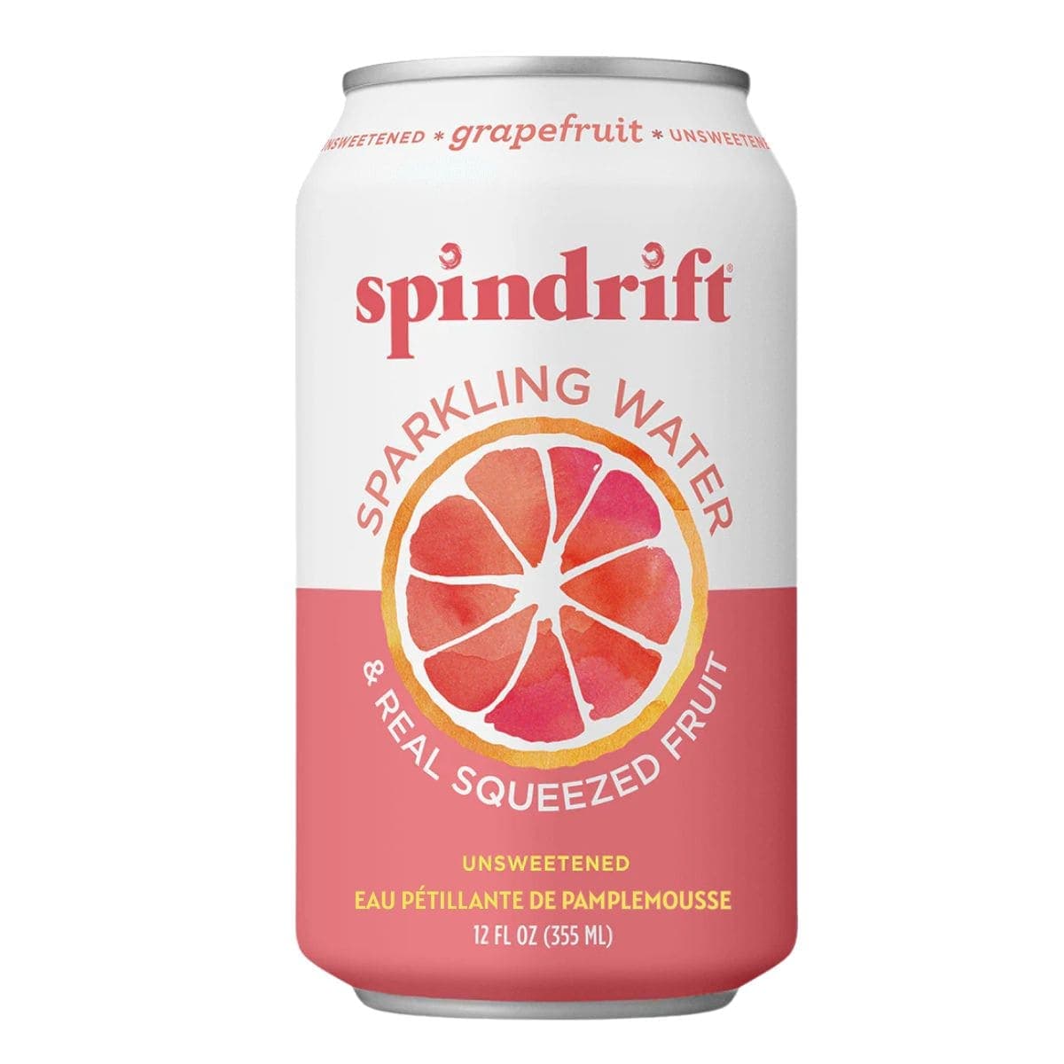 Spindrift Sparkling Water With Real Fruit Grapefruit, 355ml