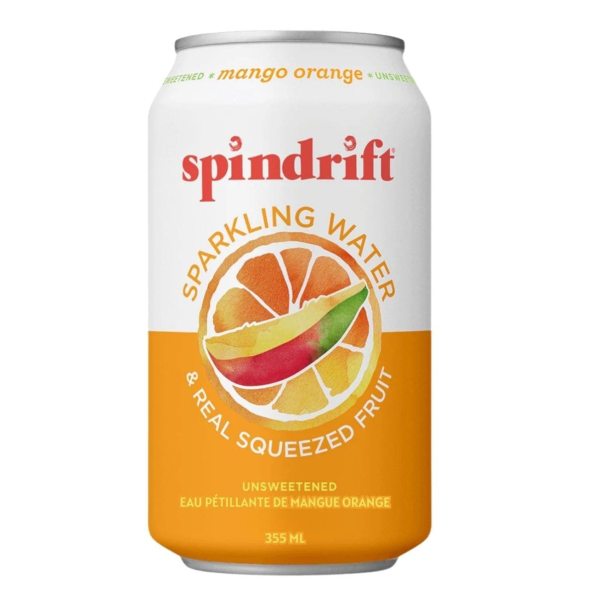 Spindrift Sparkling Water With Real Fruit Mango Orange, 355mL