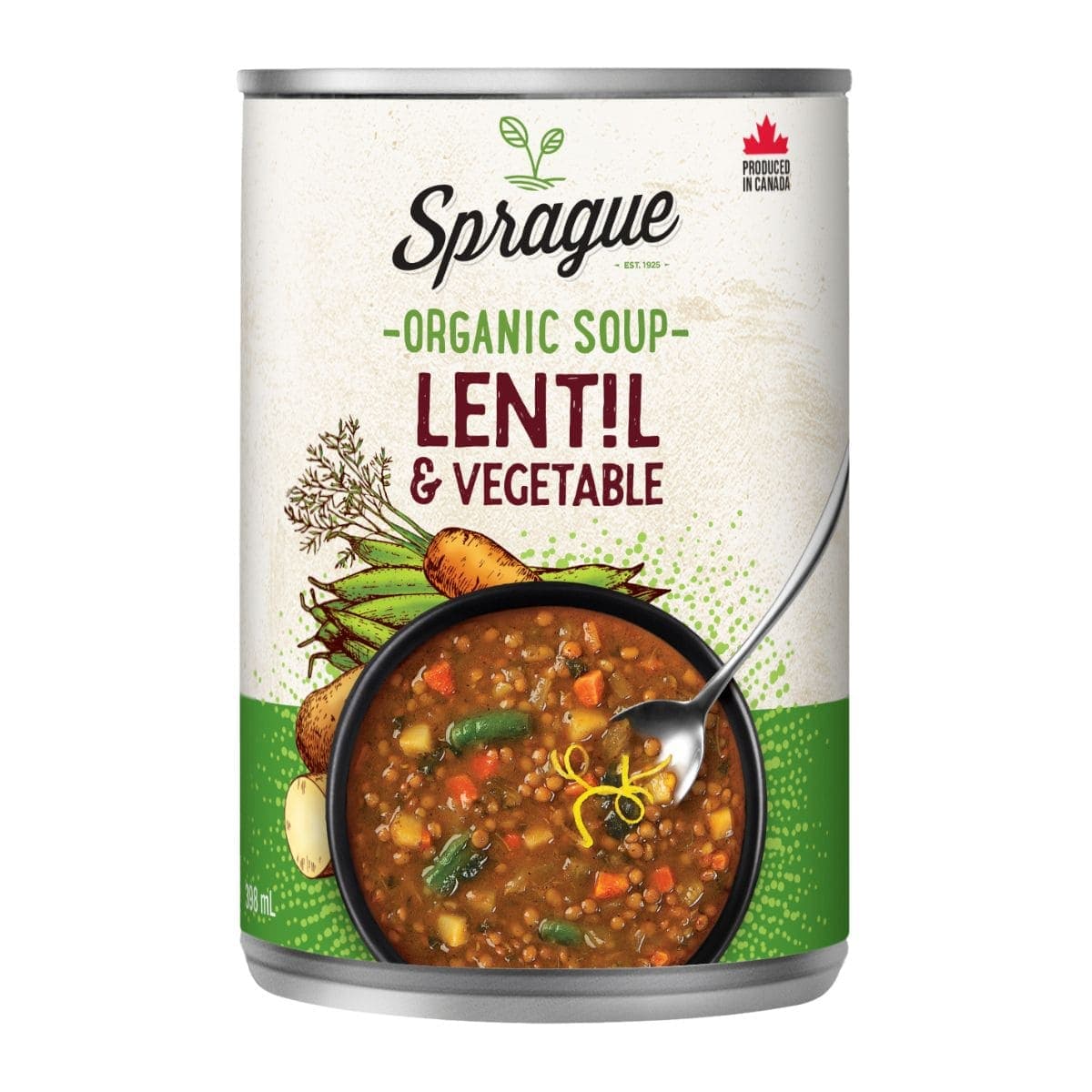Sprague Organic Lentil Soup with Vegetables, 398ml