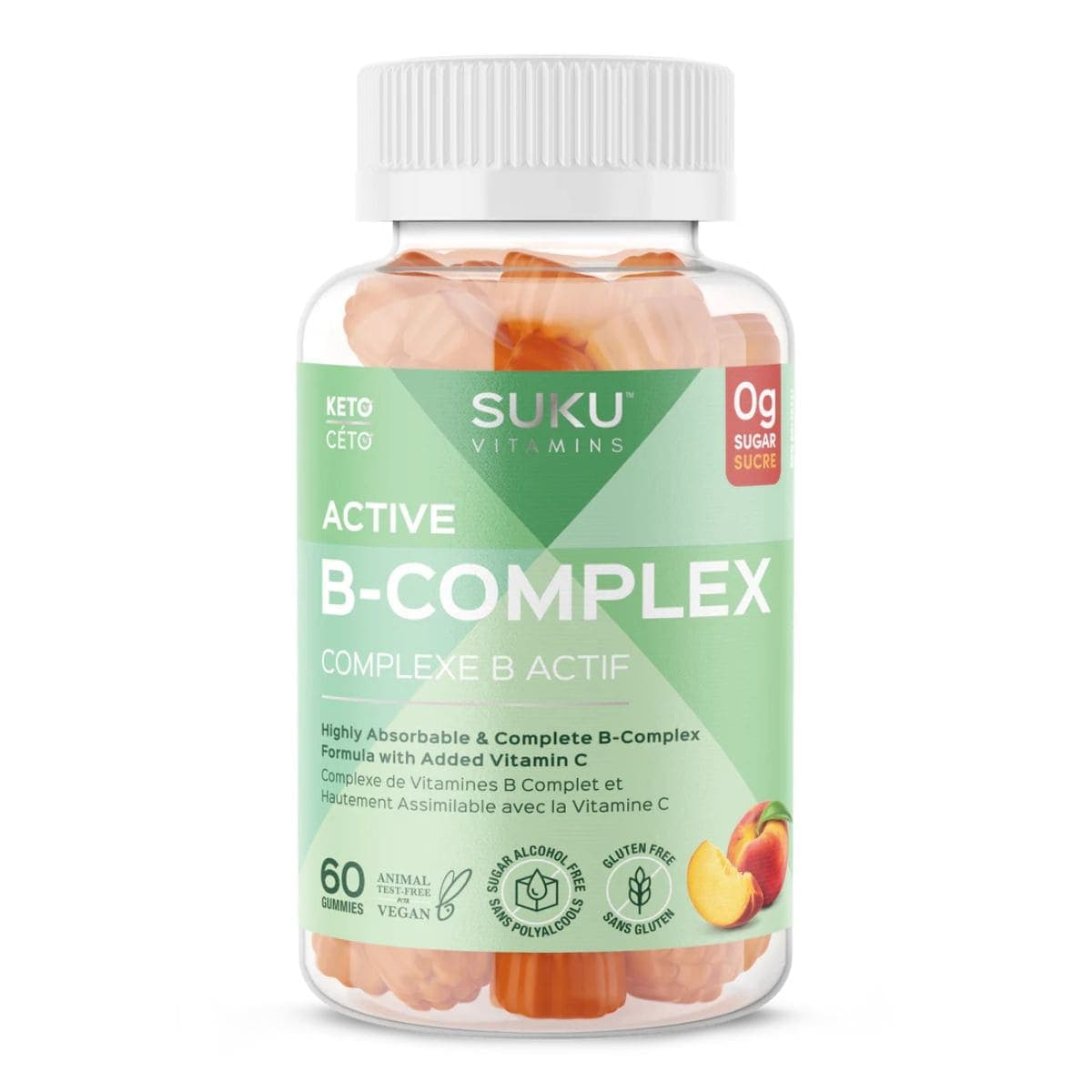 SUKU Vitamins Sugar-Free Gummies Active B-Complex, 60 Gummies