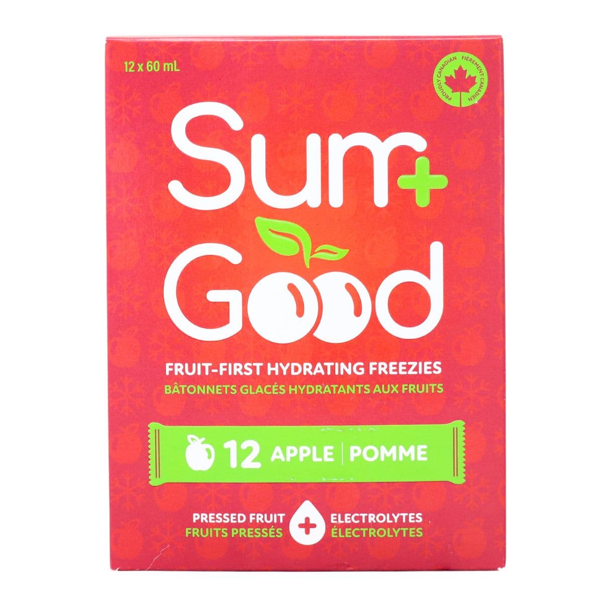 Sum Good Fruit-First Hydrating Electrolyte Freezies Apple, 12 Pack