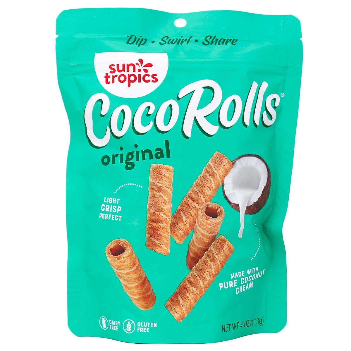 Sun Tropics CocoRolls Original Rolled Coconut Wafers, 113g