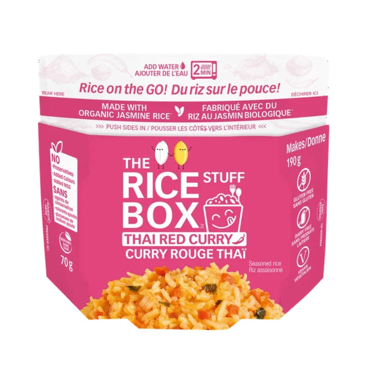 The Rice Stuff Box Microwavable Seasoned Rice Thai Red Curry, 70g