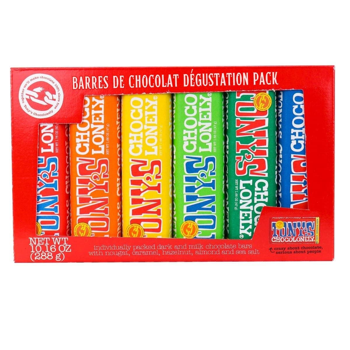 Tony's Chocolonely Rainbow Tasting Pack, 6 Bars, 288g