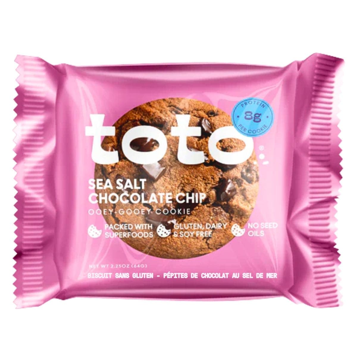 Toto Gluten-Free Protein Cookie Sea Salt Chocolate Chip, 64g
