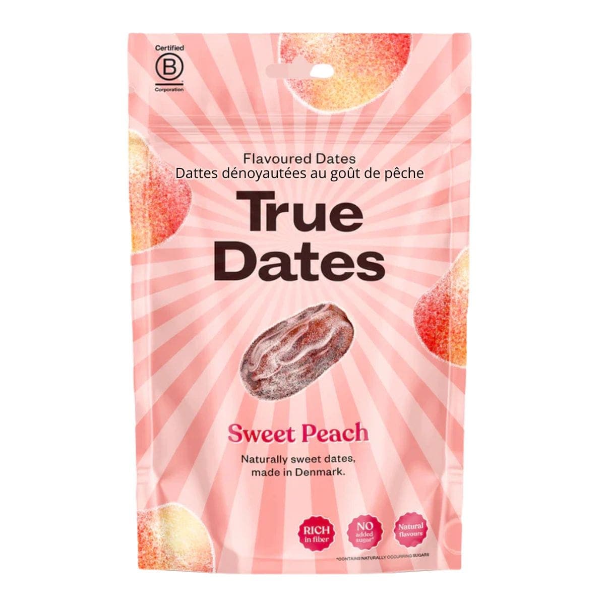 True Dates Flavoured Date Snacks Sweet Peach, 100g