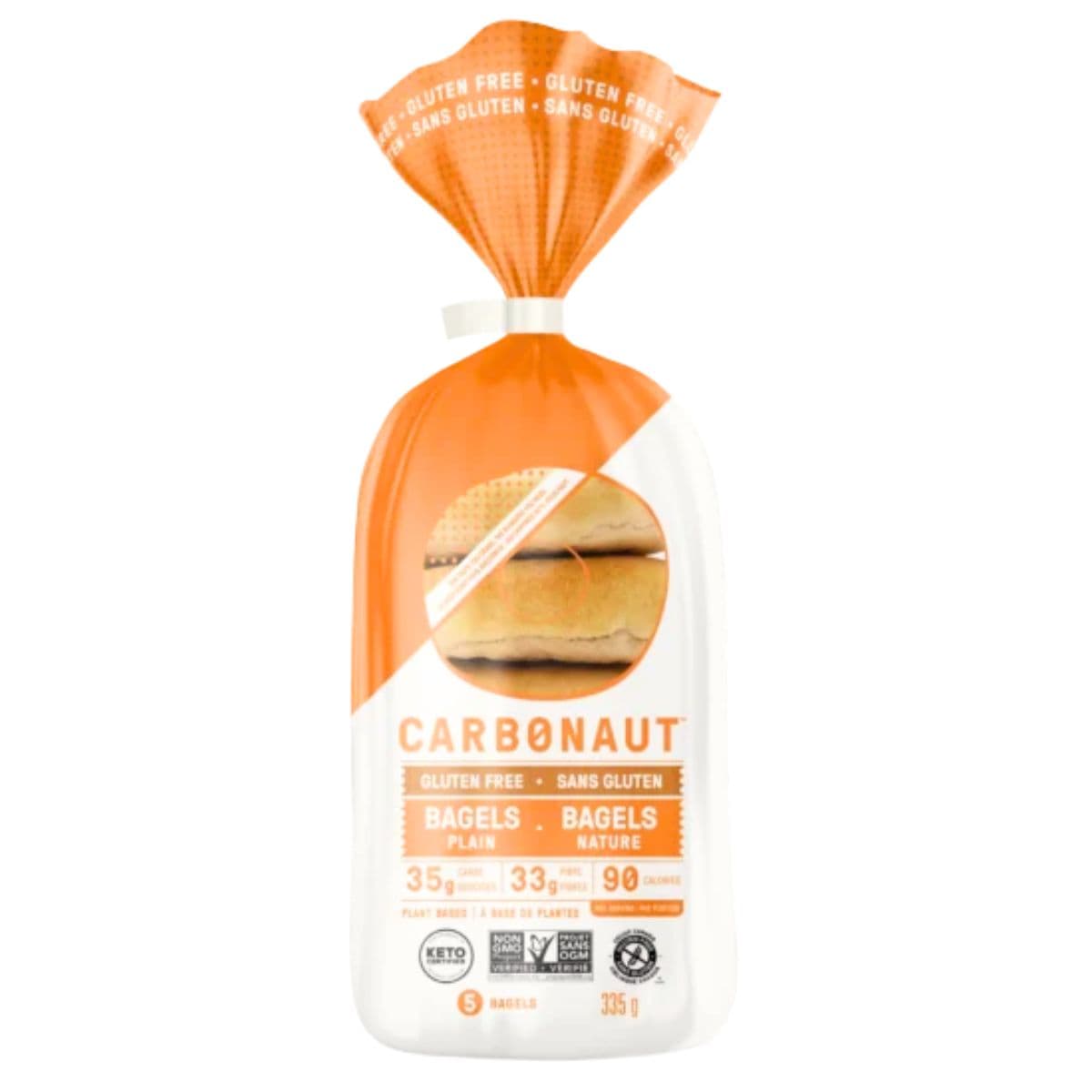 Carbonaut Keto Gluten-Free Bagels Plain, 5 Bagels