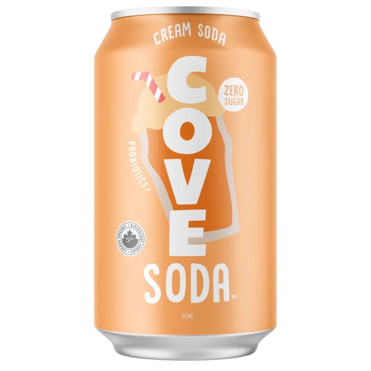Cove Zero Sugar Probiotic Soda Cream Soda, 355ml