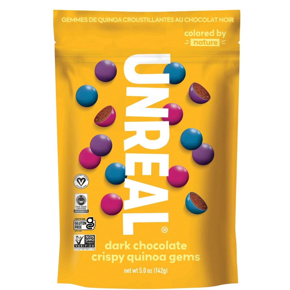 Unreal Dark Chocolate Crispy Quinoa Gems, 142g