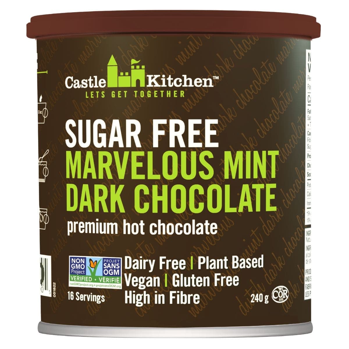 Castle Kitchen Sugar-Free Keto Dark Hot Chocolate Marvelous Mint, 240g