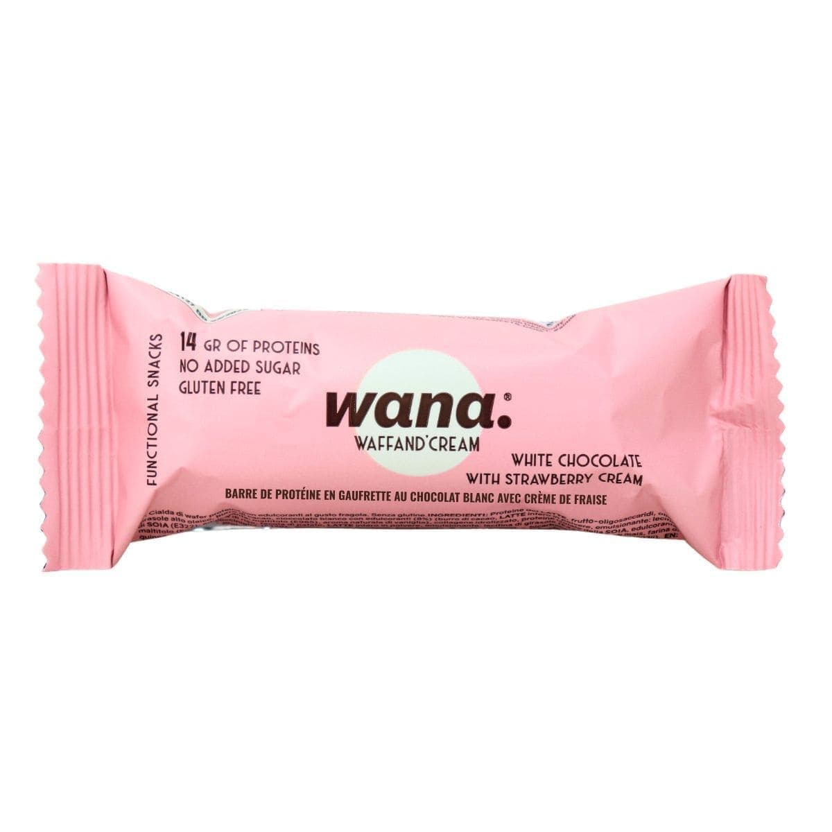 Wana Gluten-Free Protein Wafer Bar White Chocolate With Strawberry Cream, 43g