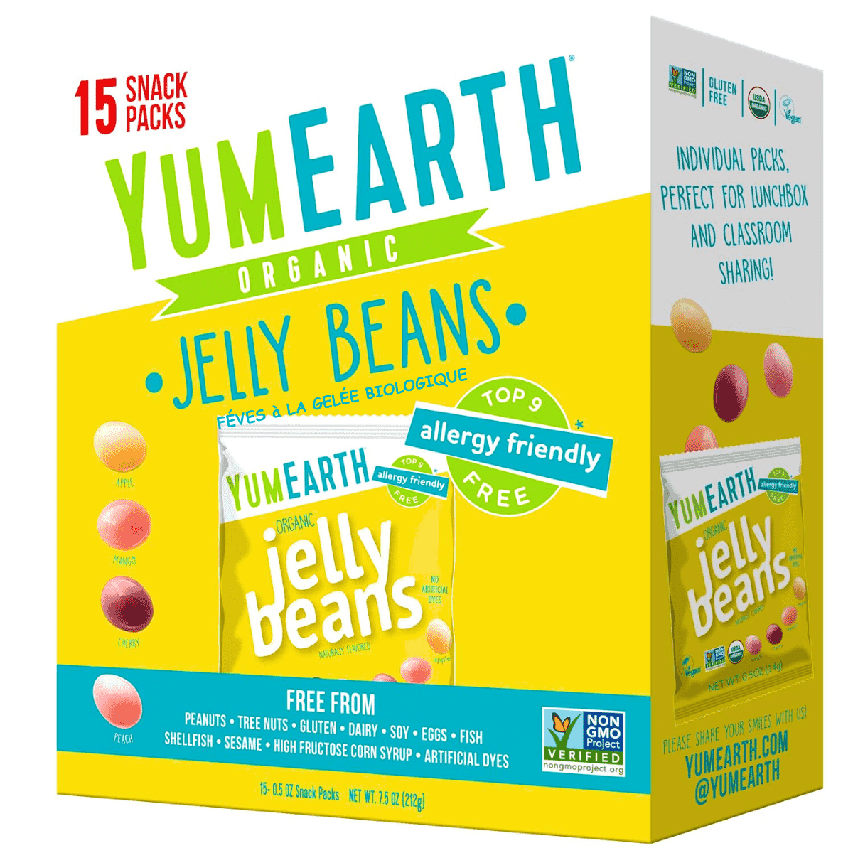 YumEarth Organic Jelly Beans, 15 Snack Packs