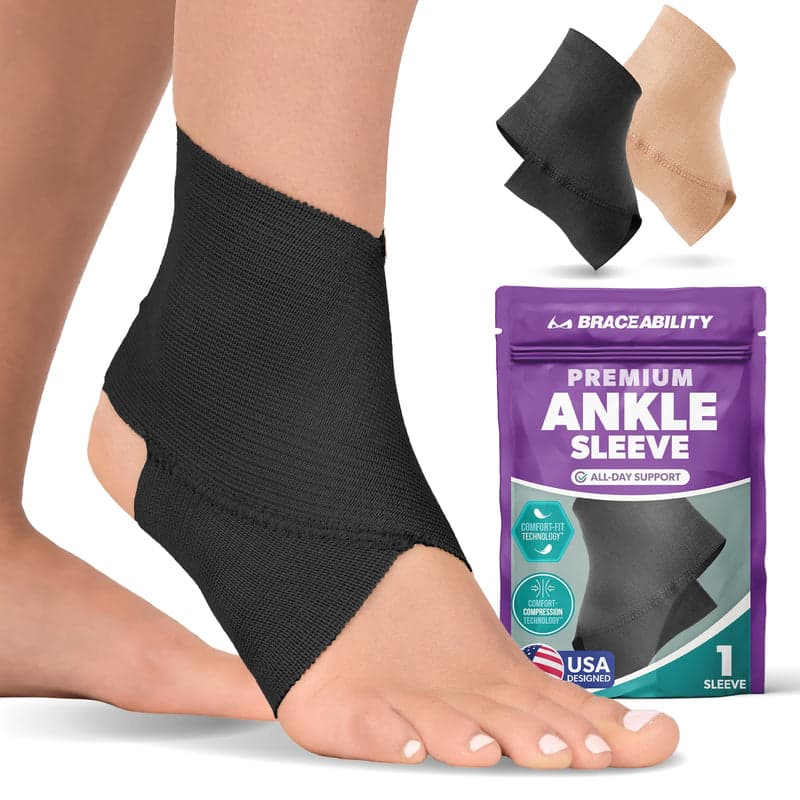 Elastic Ankle Brace for Gymnastics, Dance & Athletic Support - M Black