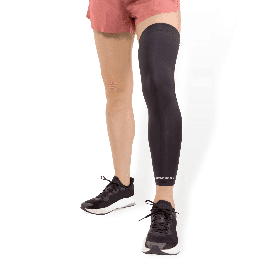 Compression Full Leg Sleeve | Thigh to Calf Copper-Infused Recovery Wrap for Shin Splints, Knee Pain - S