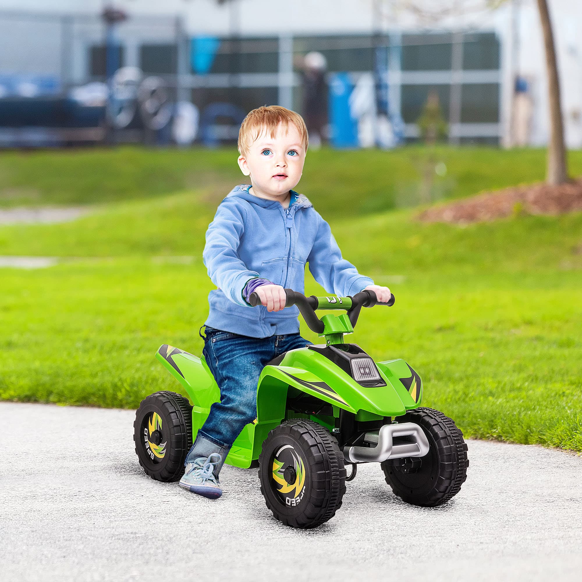 Aosom Kids Ride on ATV, 6V Battery Powered Quad Car with Forward, Reverse Switch, for Boys Girls 18-36 Months, Green | Aosom Canada