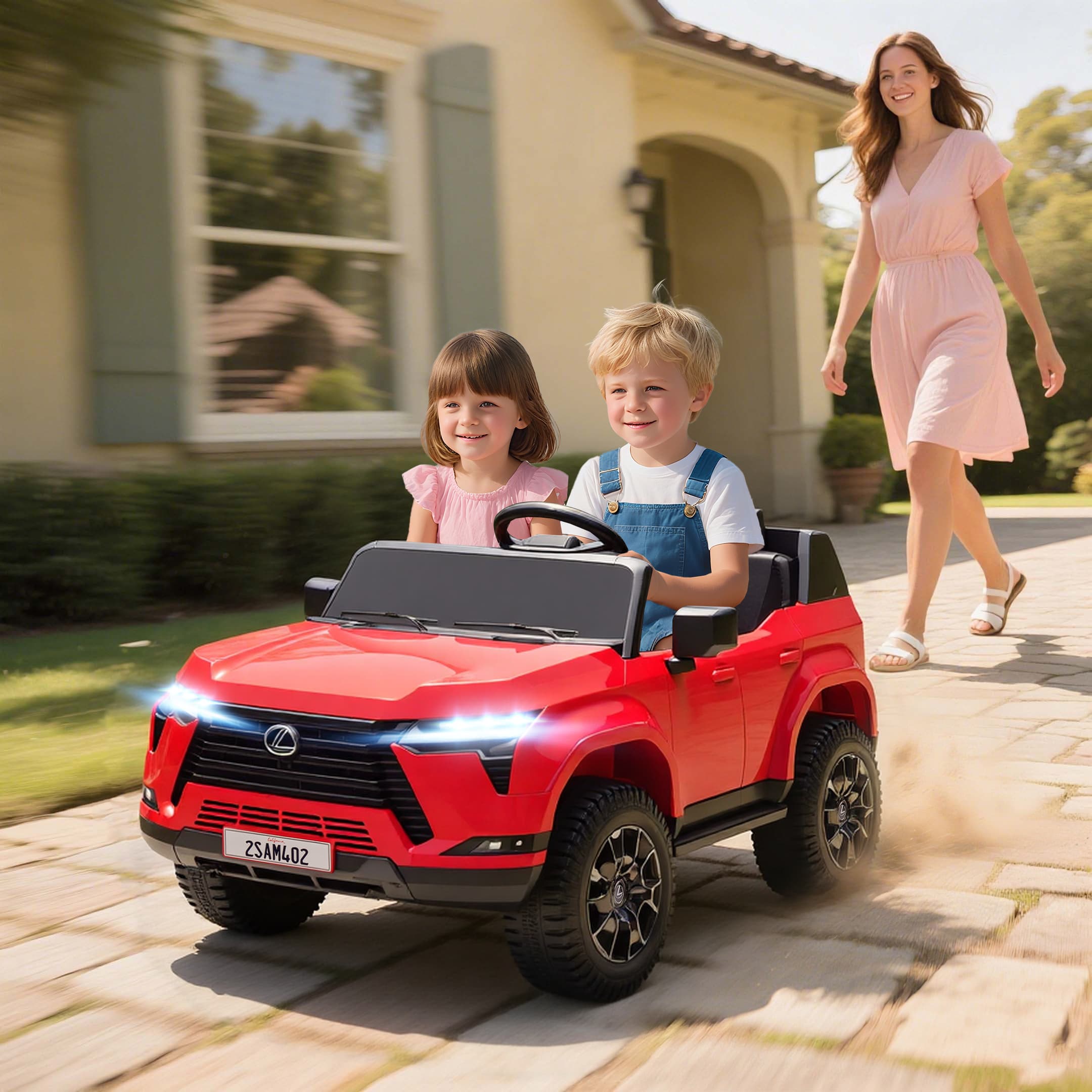 Qaba 12V Ride On Car, Licensed Lexus GX550, 2-Seater Kids Electric Vehicle with Remote Control and Suspension System, Red | Aosom Canada