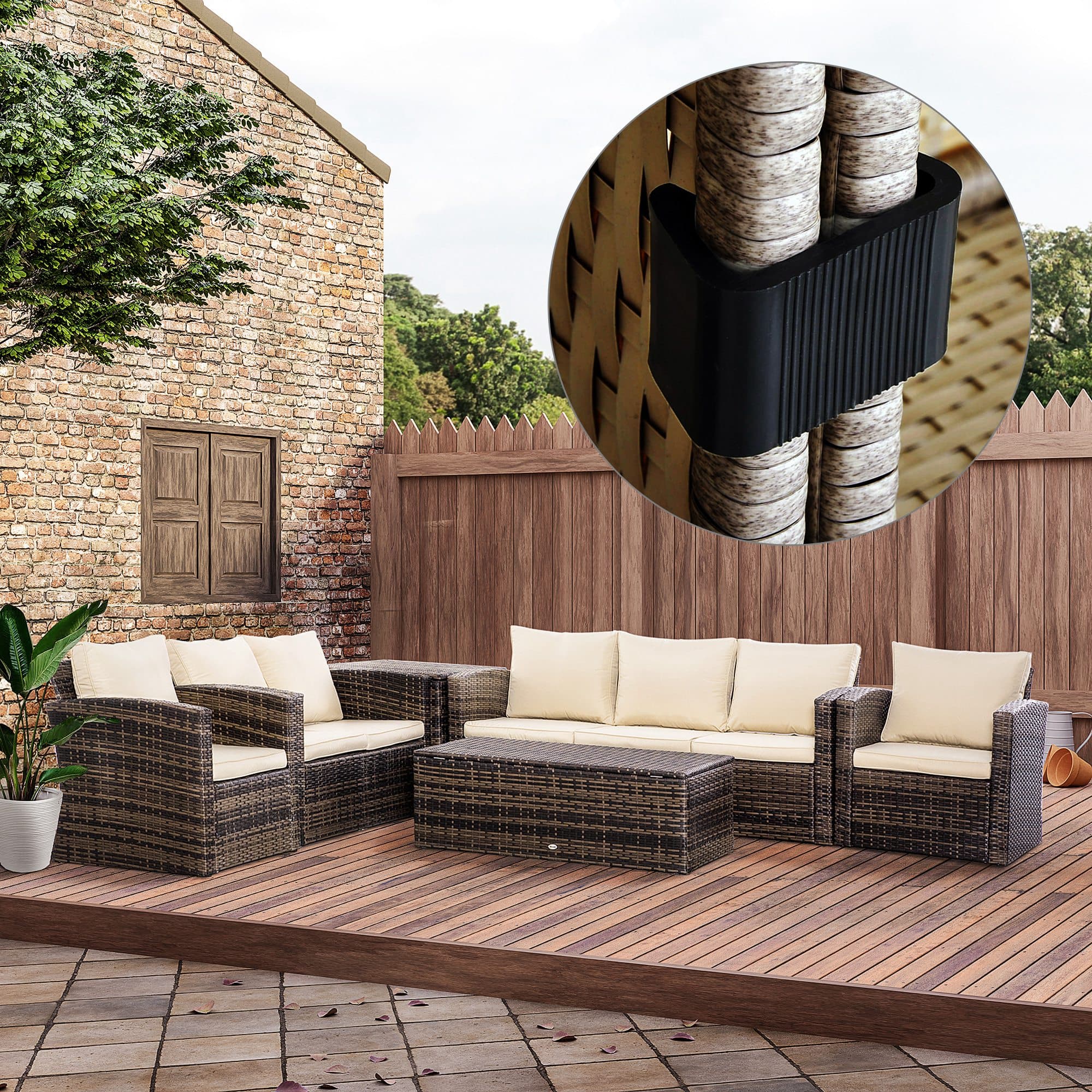 Outsunny Rattan Wicker Sofa Fasteners Clip Connectors Set of 10 Durable Outdoor Furniture Accessories | Aosom Canada