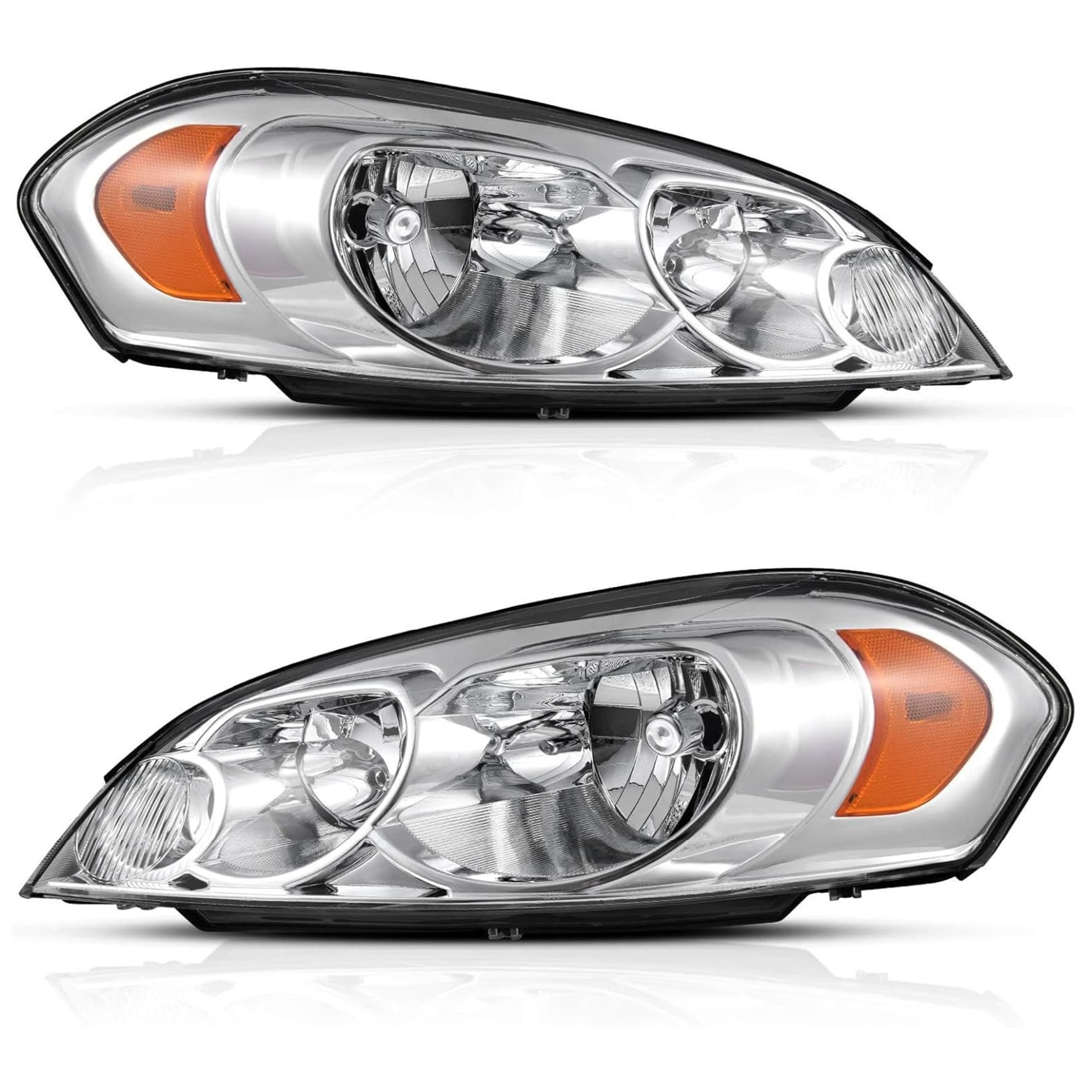 YITAMOTOR® 2006-2013 Chevy Impala 06 07 Chevy Monte Carlo Headlight Assembly Chrome Housing Headlamp