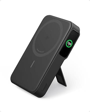 Anker MagGo Power Bank, Qi2 Certified 15W Ultra-Fast MagSafe-Compatible Portable Charger, 10,000mAh Battery Pack with Smart Display, Foldable Stand