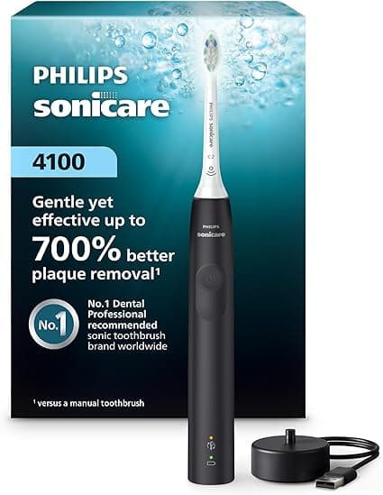 Philips Sonicare 4100 Power Toothbrush Rechargeable Electric Toothbrush Black