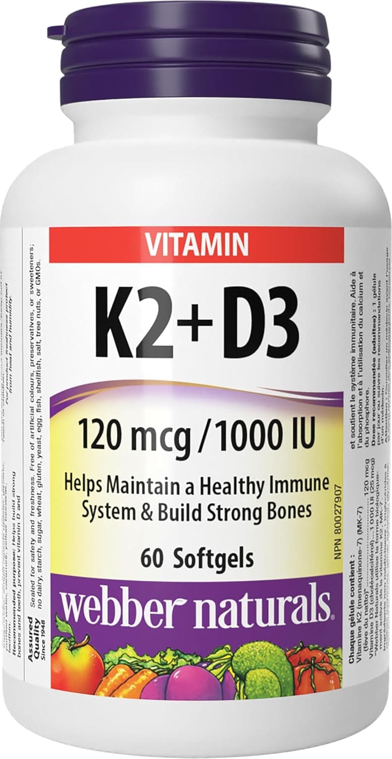 Webber Naturals Vitamin K2 with D3 — 60 Softgels