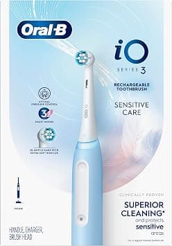 Oral-B iO Series 3 Electric Toothbrush with (1) Brush Head, Rechargeable, Icy Blue