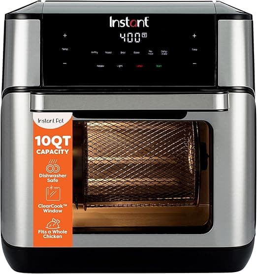 Instant Pot Vortex Plus 10QT Air Fryer Toaster Oven, 7-in-1, EvenCrisp Technology, Crisps, Broils, Bakes, Roasts, Dehydrates, Reheats & Rotisseries