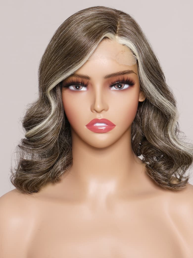 SLOANNE- 12" MONO & SWISS LACE BODY WAVE HUMAN HAIR WIG