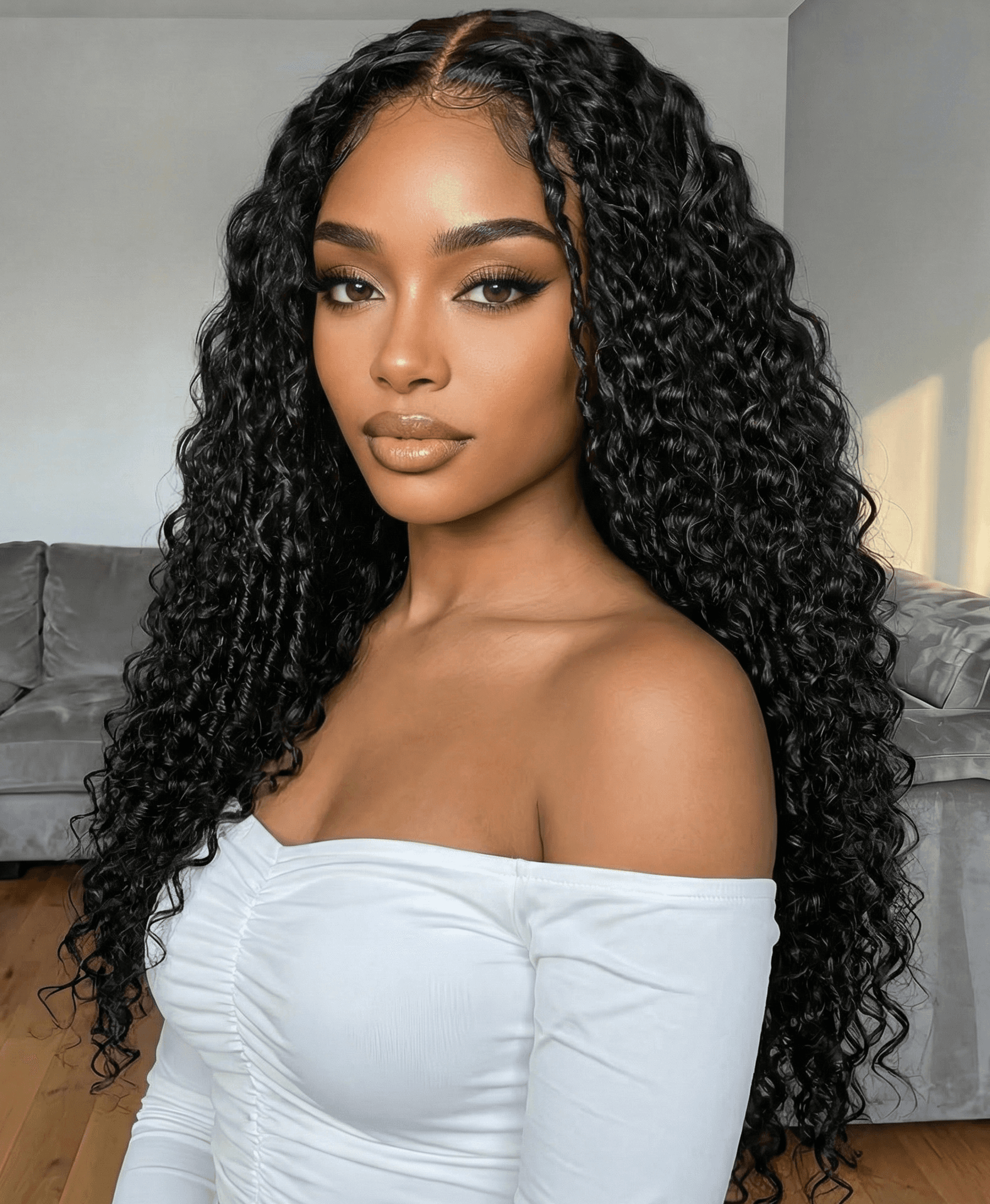 [24 Inch=$99] UNice  Bye-Bye Slip™ 7x5 Lace Natural Black 4D Mixed Texture Burmese Curly Wig with Invisi Drawstring Limited Time Sale