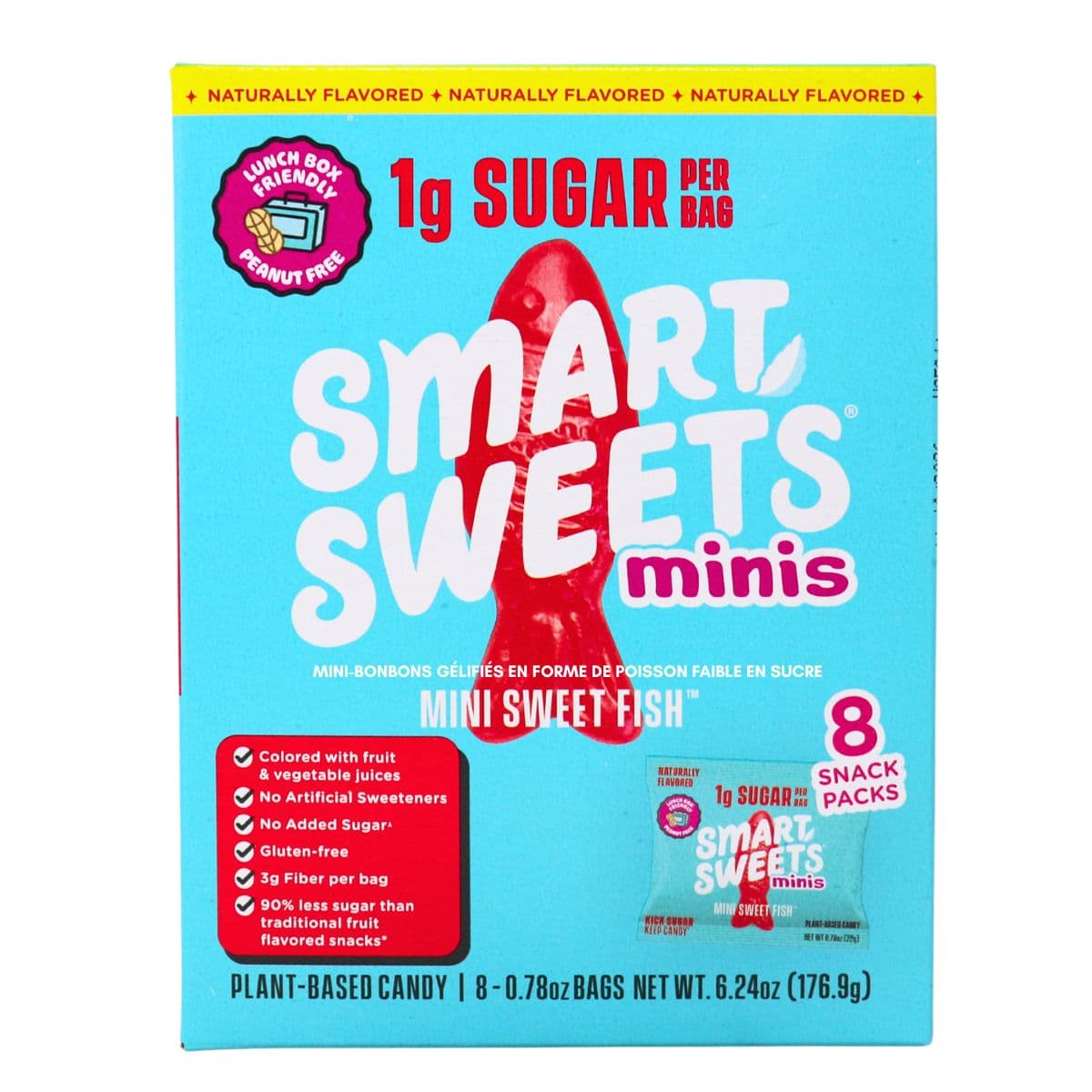 SmartSweets Low Sugar Mini Gummies Sweet Fish, 8 Pack