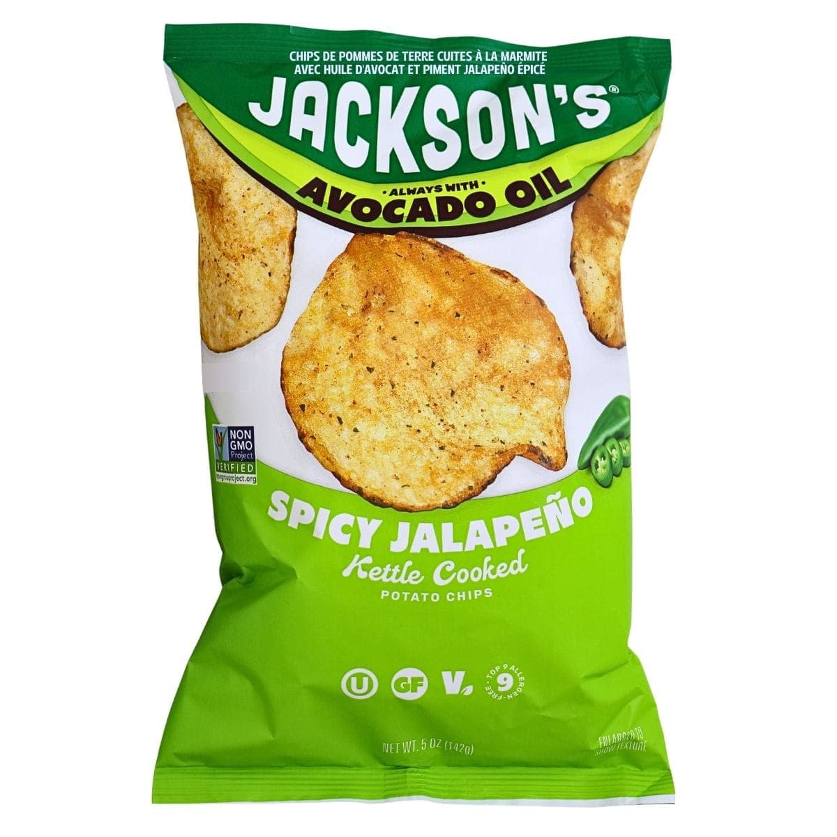 Jackson’s Kettle-Cooked Potato Chips with Avocado Oil Spicy Jalapeño, 142g