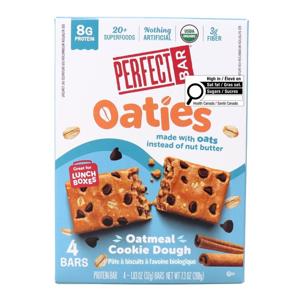 Perfect Bar Organic Oaties Cookie Dough, 4 Bars