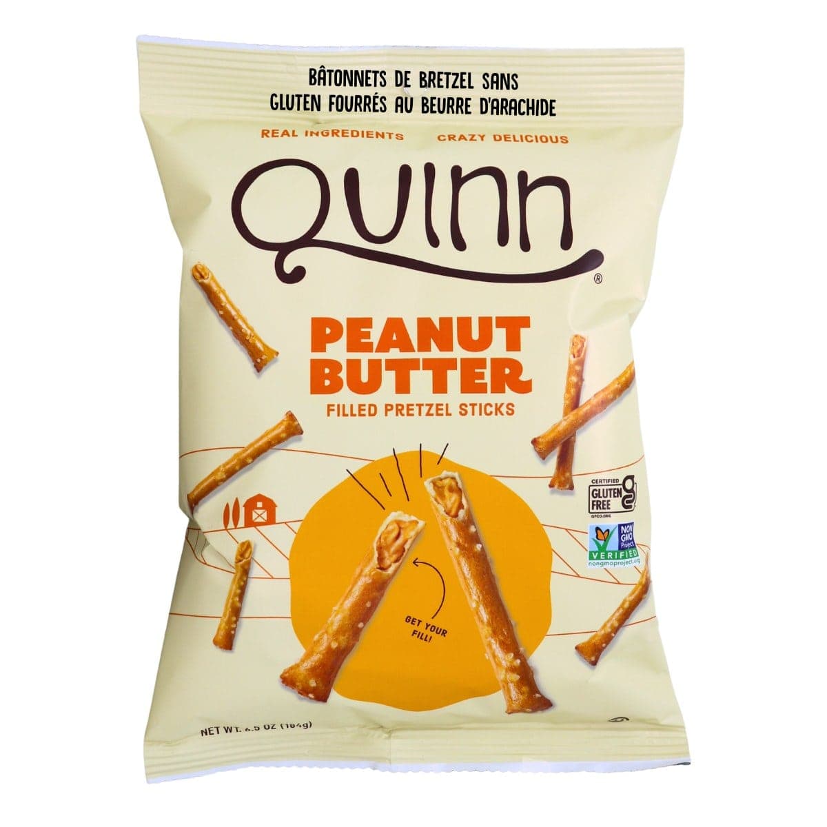 Quinn Gluten-Free Peanut Butter Filled Pretzel Sticks, 170 g