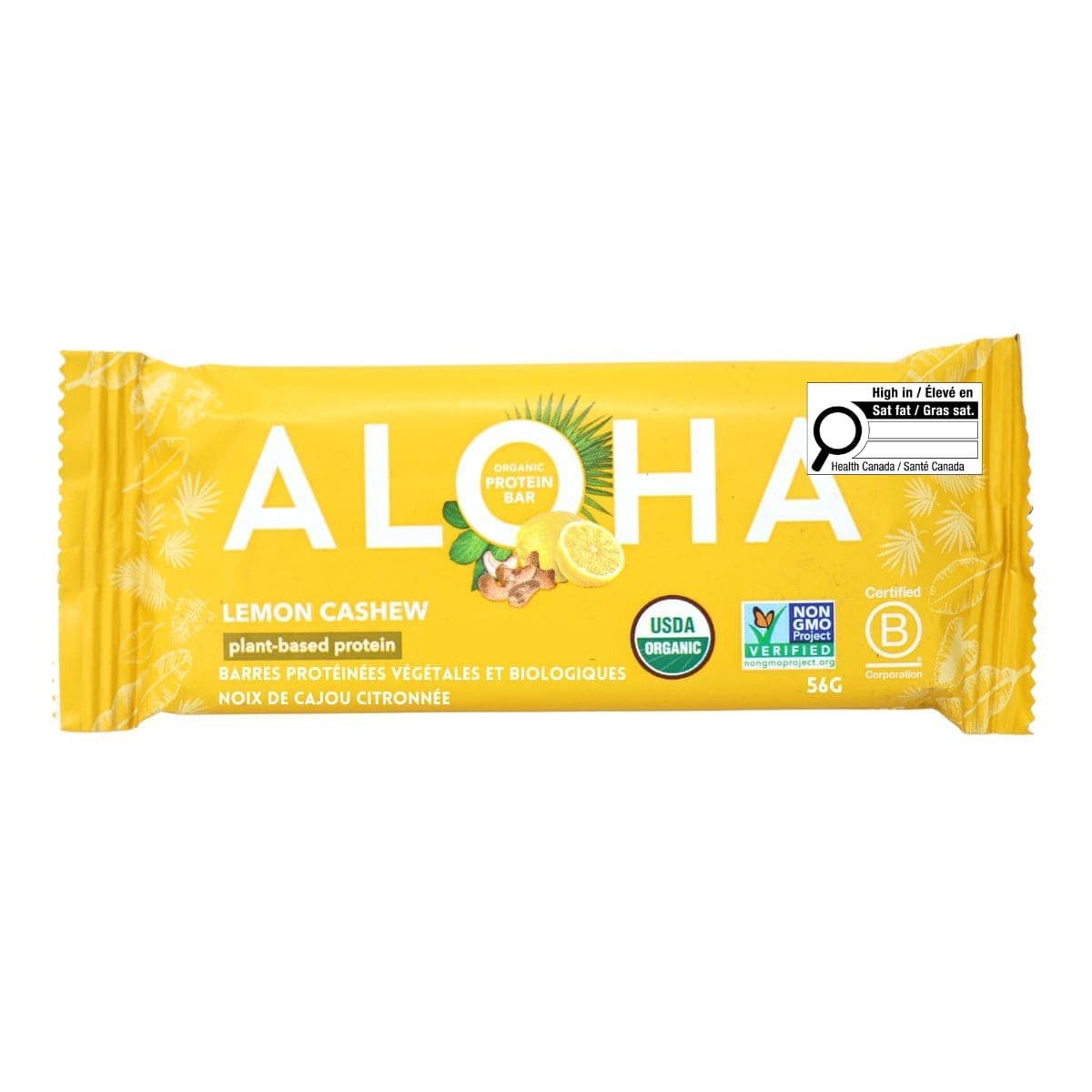 ALOHA Organic Plant-Based Protein Bar Lemon Cashew, 56g