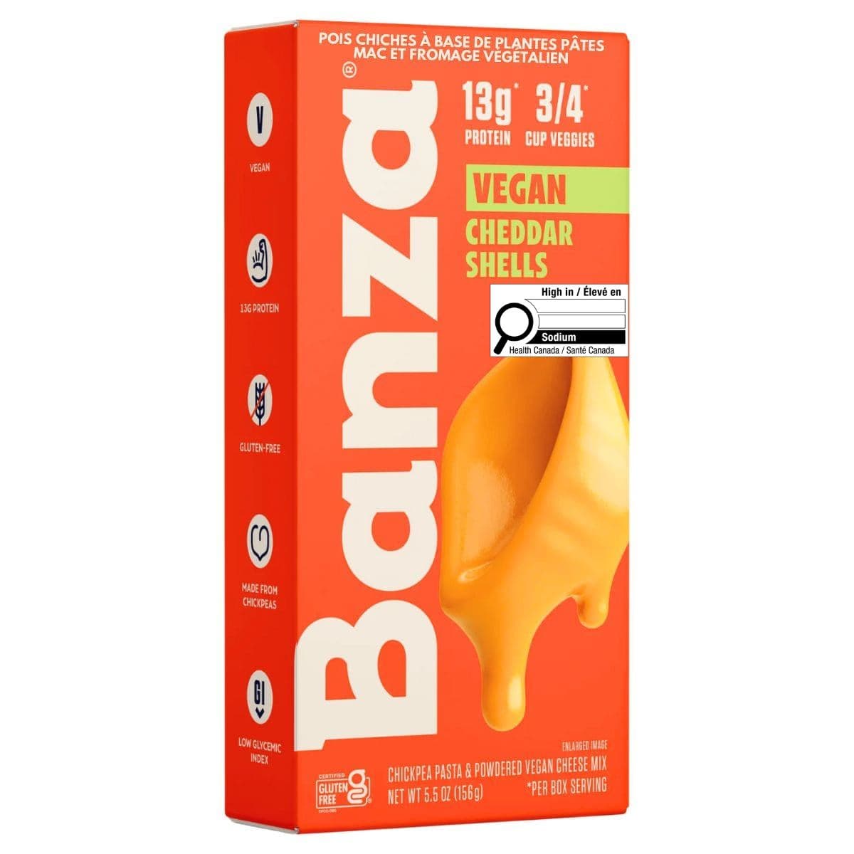 Banza Plant-Based Chickpea Pasta Mac & Vegan Cheese, 156g