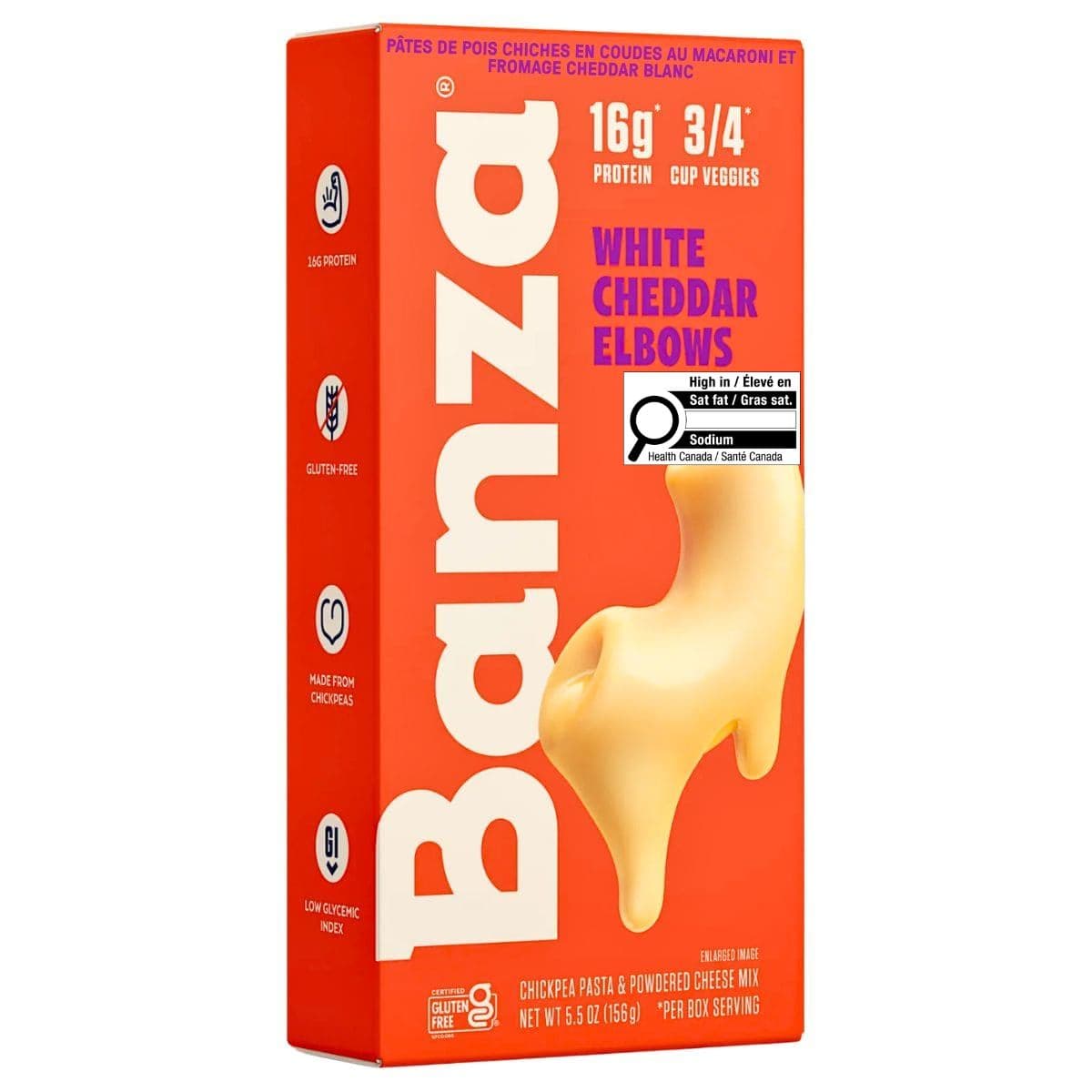 Banza Chickpea Pasta Elbows White Cheddar Mac & Cheese, 156g