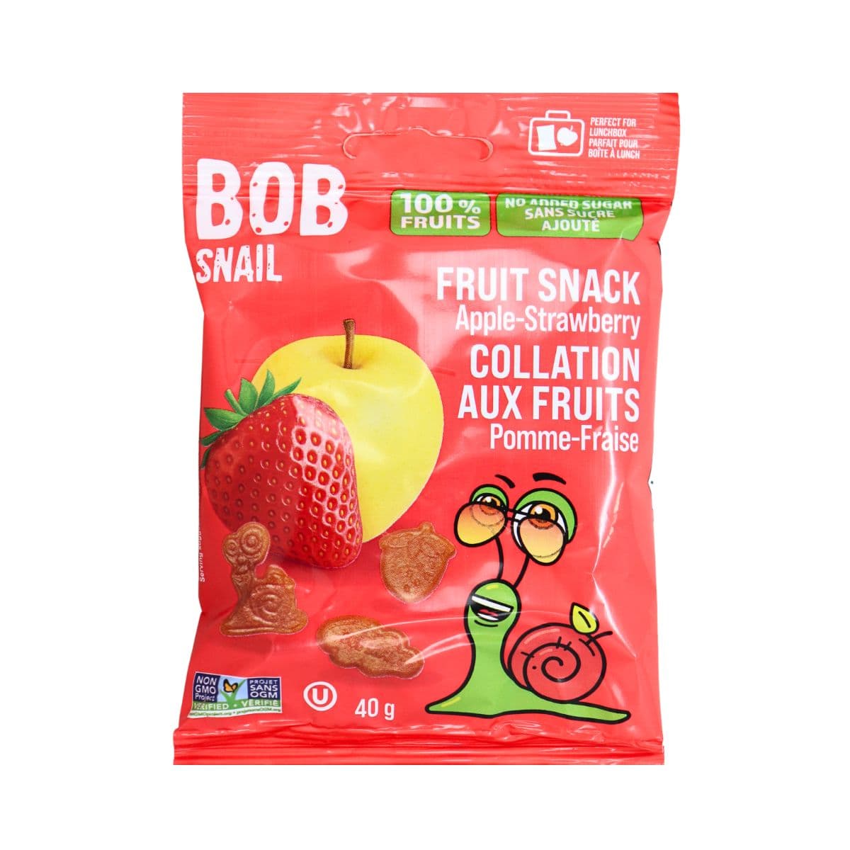 Bob Snail No Added Sugar Fruit Snack Apple Strawberry, 40g