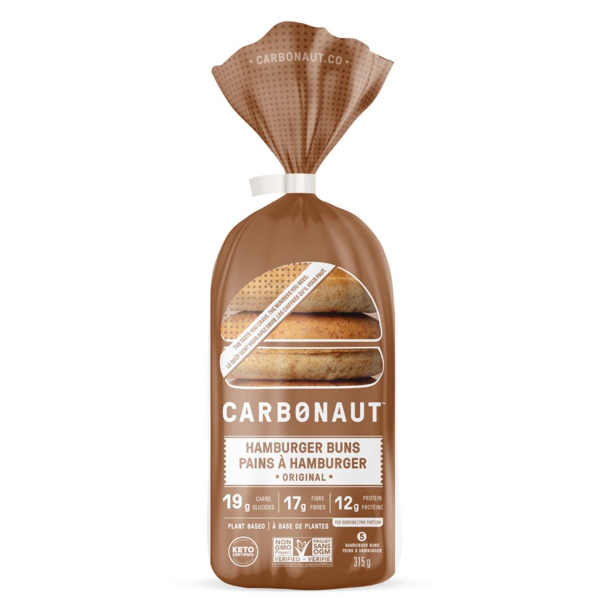 Carbonaut Keto Hamburger Buns Original, 5 Buns