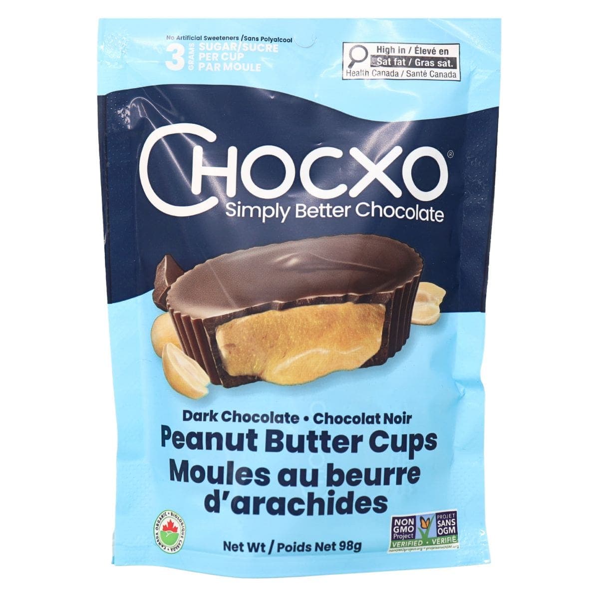 ChocXO 70% Dark Chocolate Peanut Butter Cups, 98g