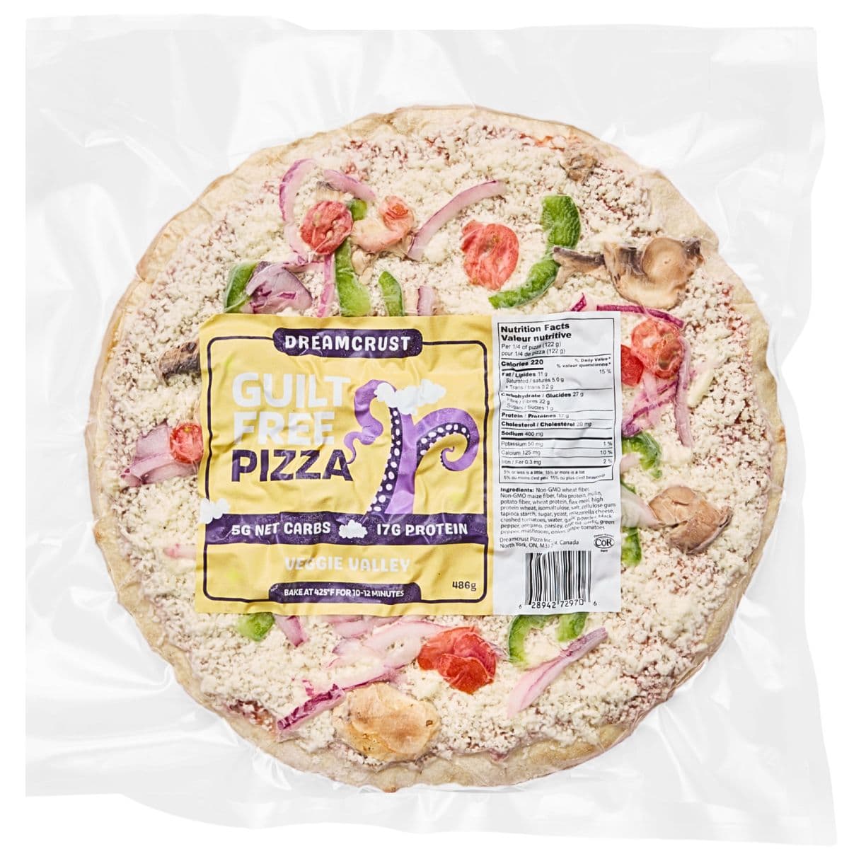 Dreamcrust Low-Carb Pizza Veggie Valley, 486g